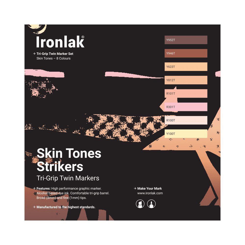 Standard Tones Graphic Marker 8 Pack – Broad Nib