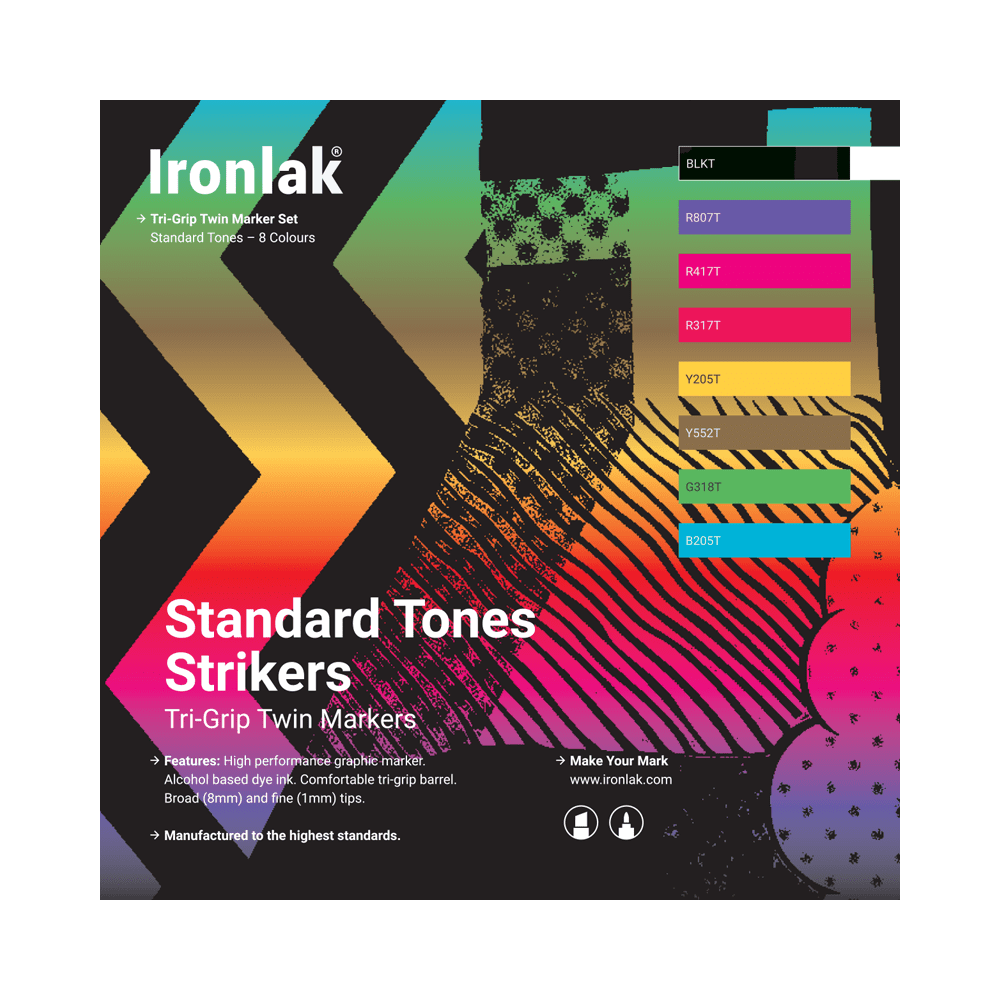 Standard Tones Graphic Marker 8 Pack – Broad Nib