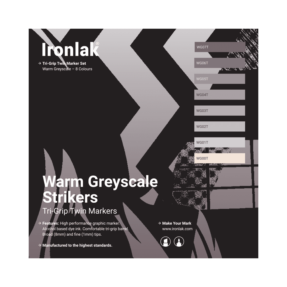 Standard Tones Graphic Marker 8 Pack – Broad Nib